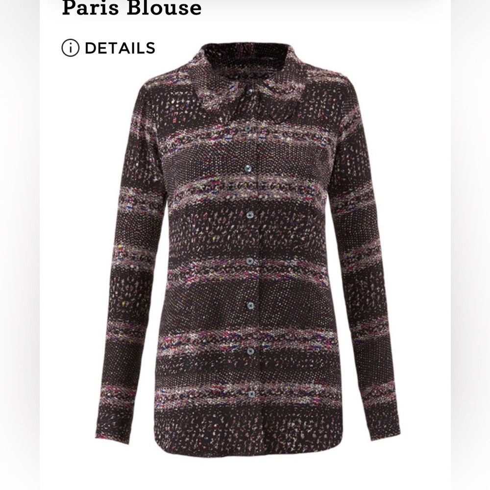 CAbi Paris long sleeve button down chiffon blouse size Medium
